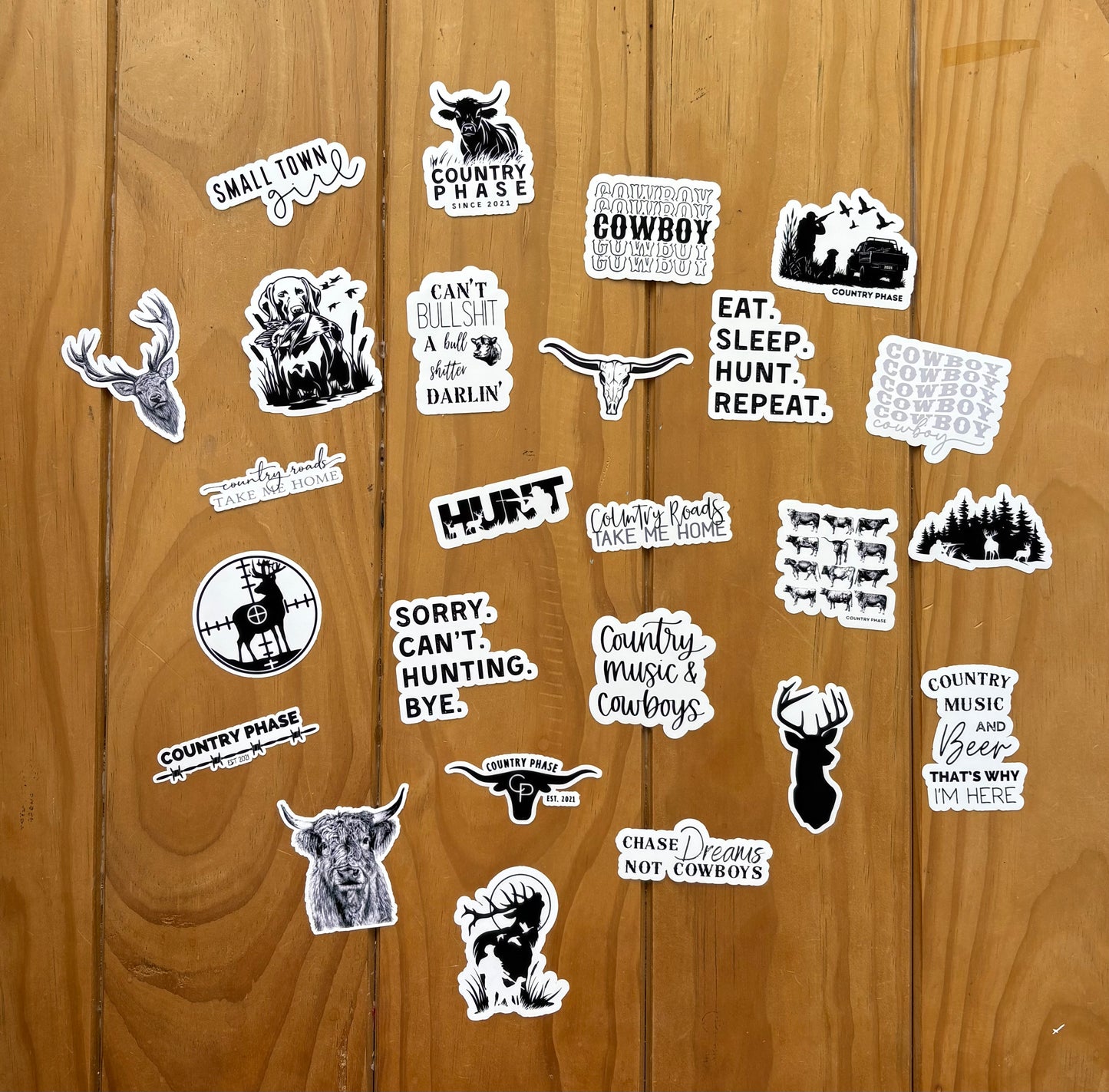 Country Phase Sticker Bundle - 25 stickers