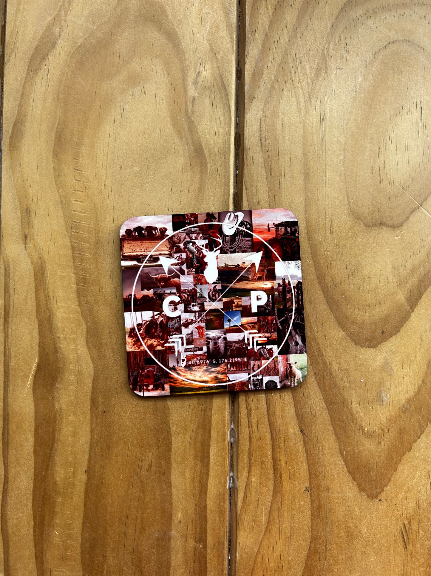 Country Phase Logo/Collage Coaster