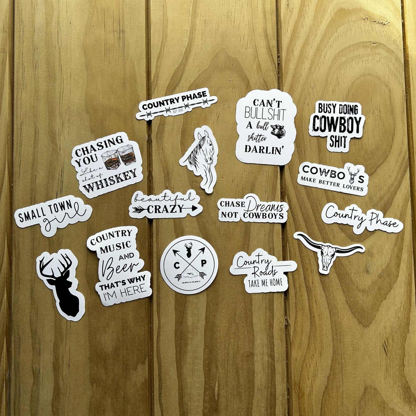 SALE- 20 Mystery Country Phase Stickers