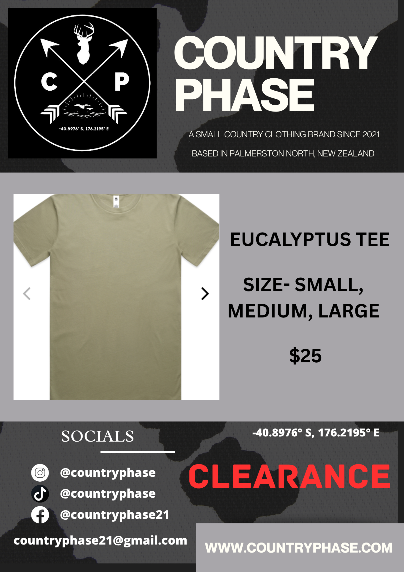 COUNTRY PHASE CLEARANCE -  eucalyptus tee