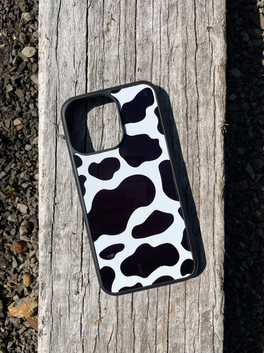 Country Phase Black Cow Print Phone Case