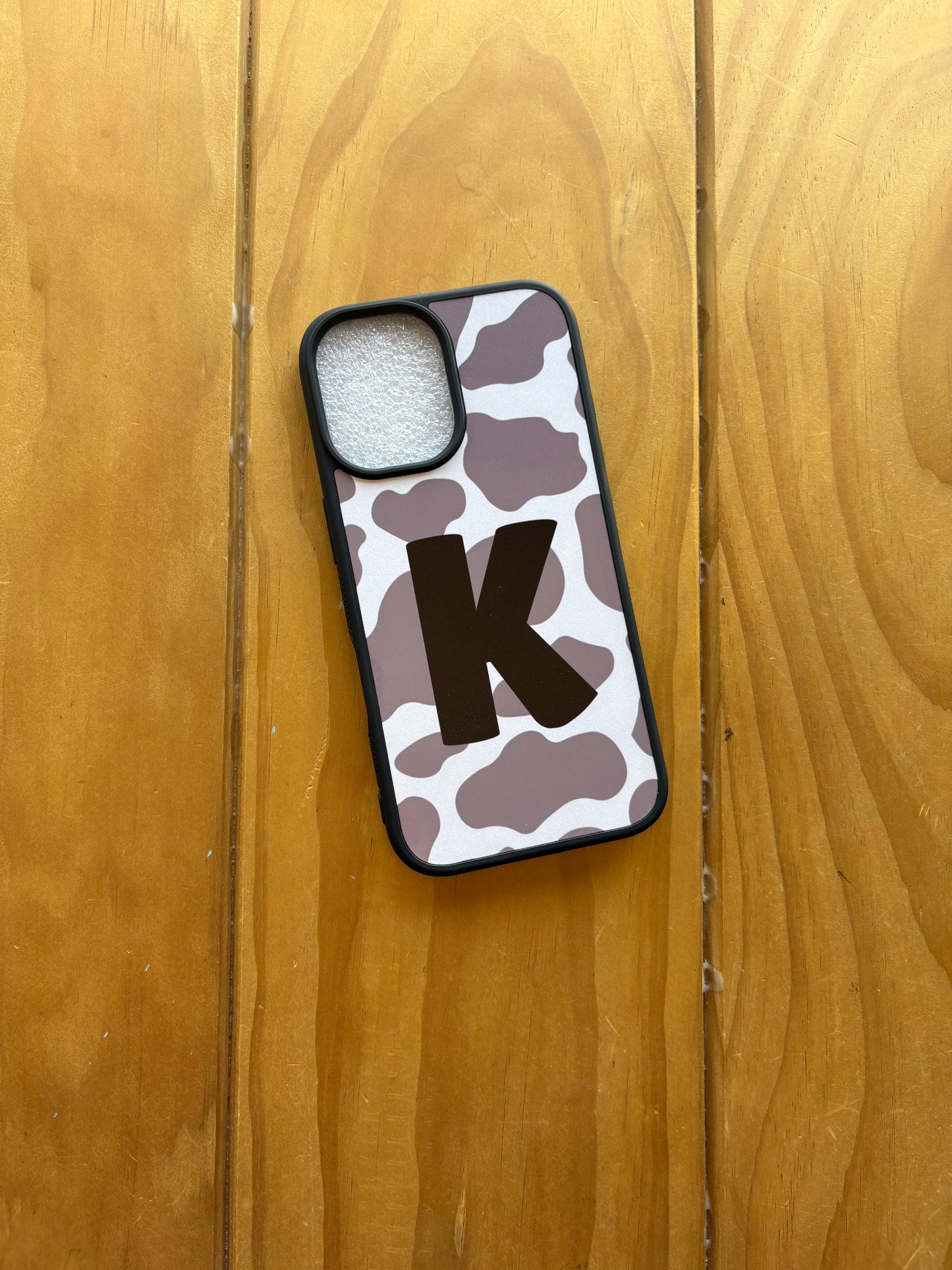 Country Phase Letter Cow Print Phone Case