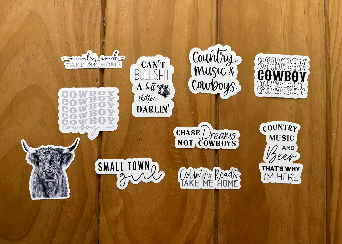Country Phase Sticker Set - 10 stickers (B)